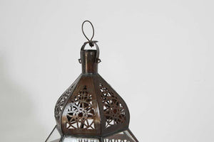 Handcrafted Large Moroccan Clear Glass Candle Lantern