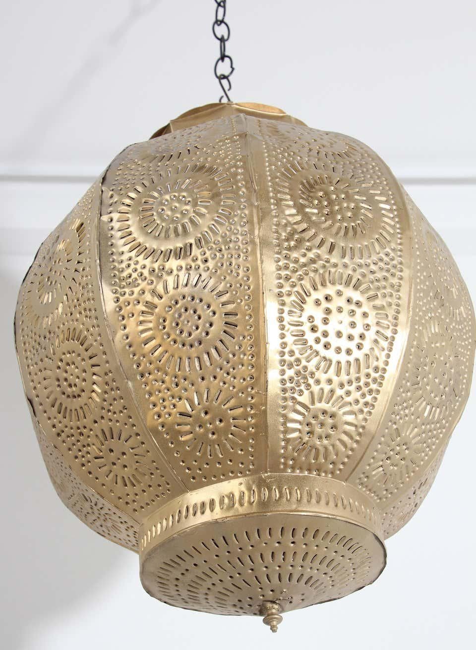 Handcrafted Moroccan Gilt Metal Pendant, North Africa