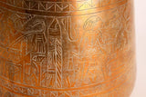 Hand Etched Egyptian Brass Vessel Jardiniere, 19th Century