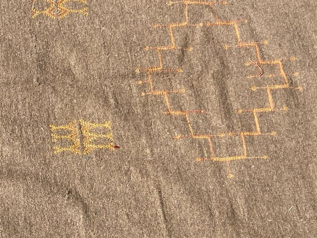 Moroccan Vintage Flat-Weave Brown Rug