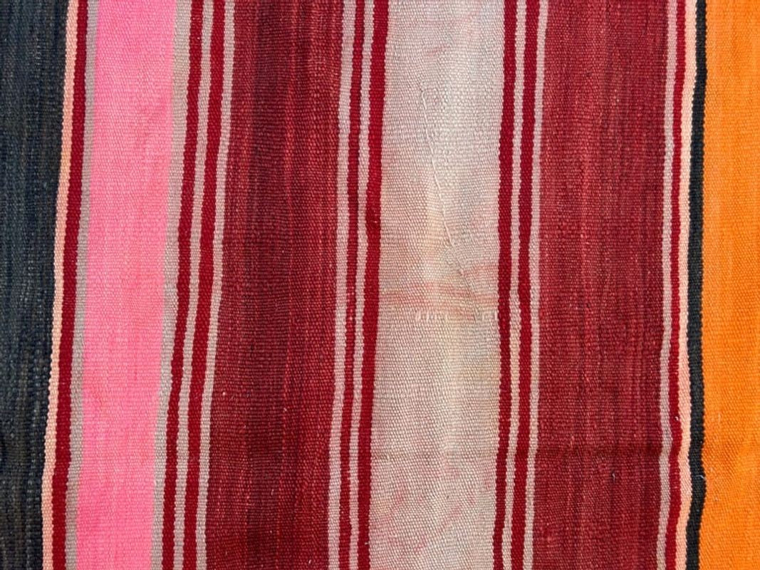 Moroccan Vintage Flat-Weave Stripe Kilim Rug