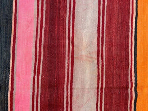Moroccan Vintage Flat-Weave Stripe Kilim Rug