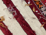 1960s Authentic Moroccan Vintage Tribal Kilim Handira Rug