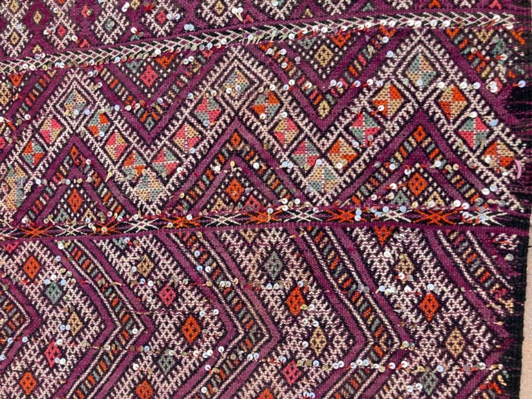1940s Moroccan Tribal Rug African Ethnic Textile Floor Covering