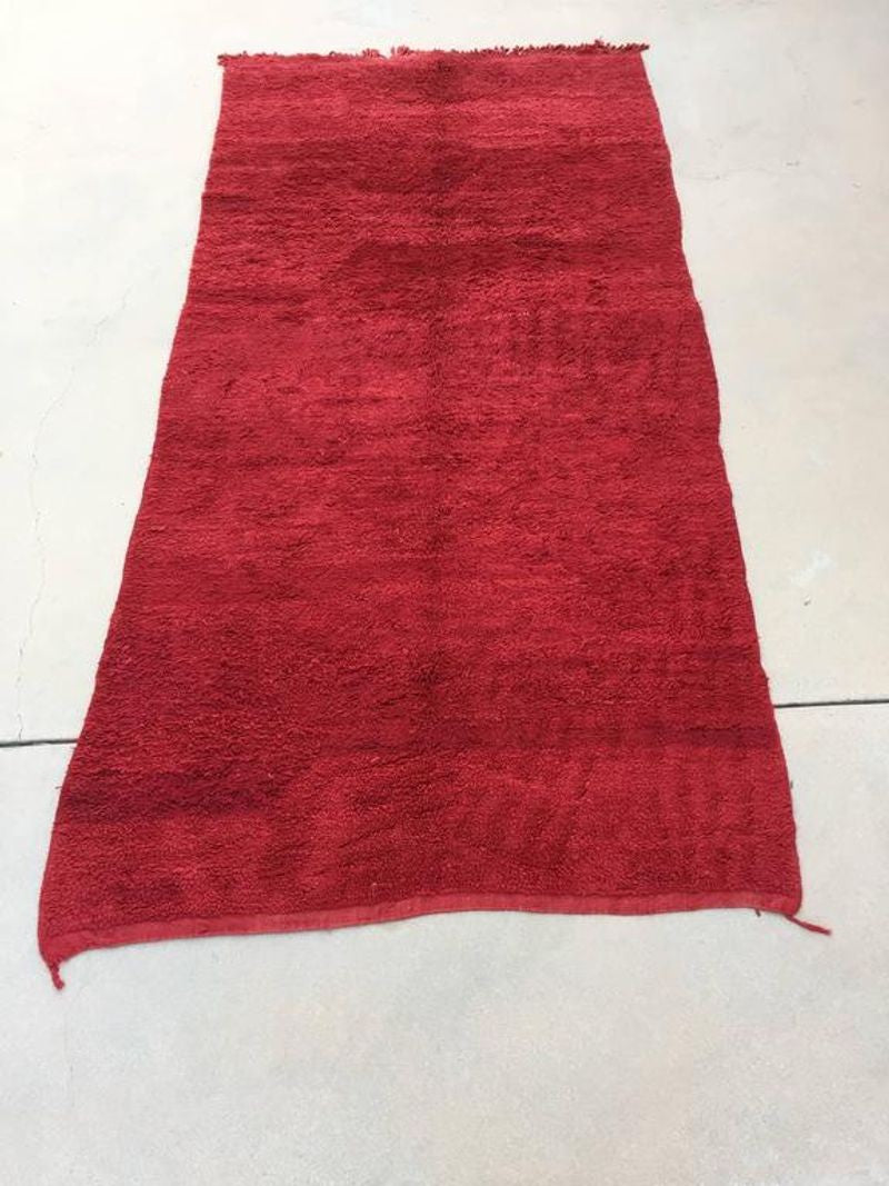 Vintage Red Tribal Moroccan Rug