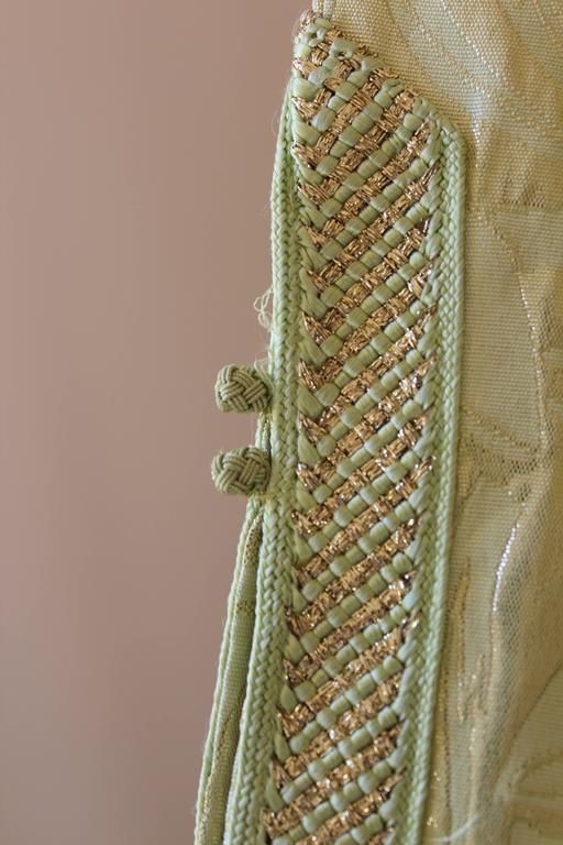 Moroccan Moorish Caftan Gown in Gold Brocade Maxi Dress Kaftan Size M to L