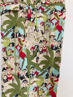 John Galliano Prints Vintage Pants, Rare Trousers, 1999's