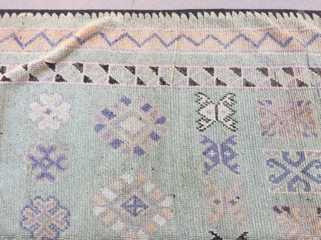 Vintage Moroccan Berber Rug, Handwoven Wool & Goat Hair, 1960
