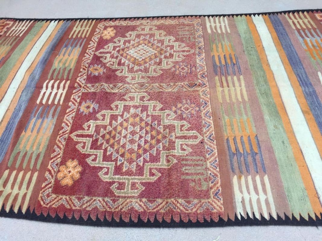 1960s Authentic Moroccan Vintage Tribal Rug