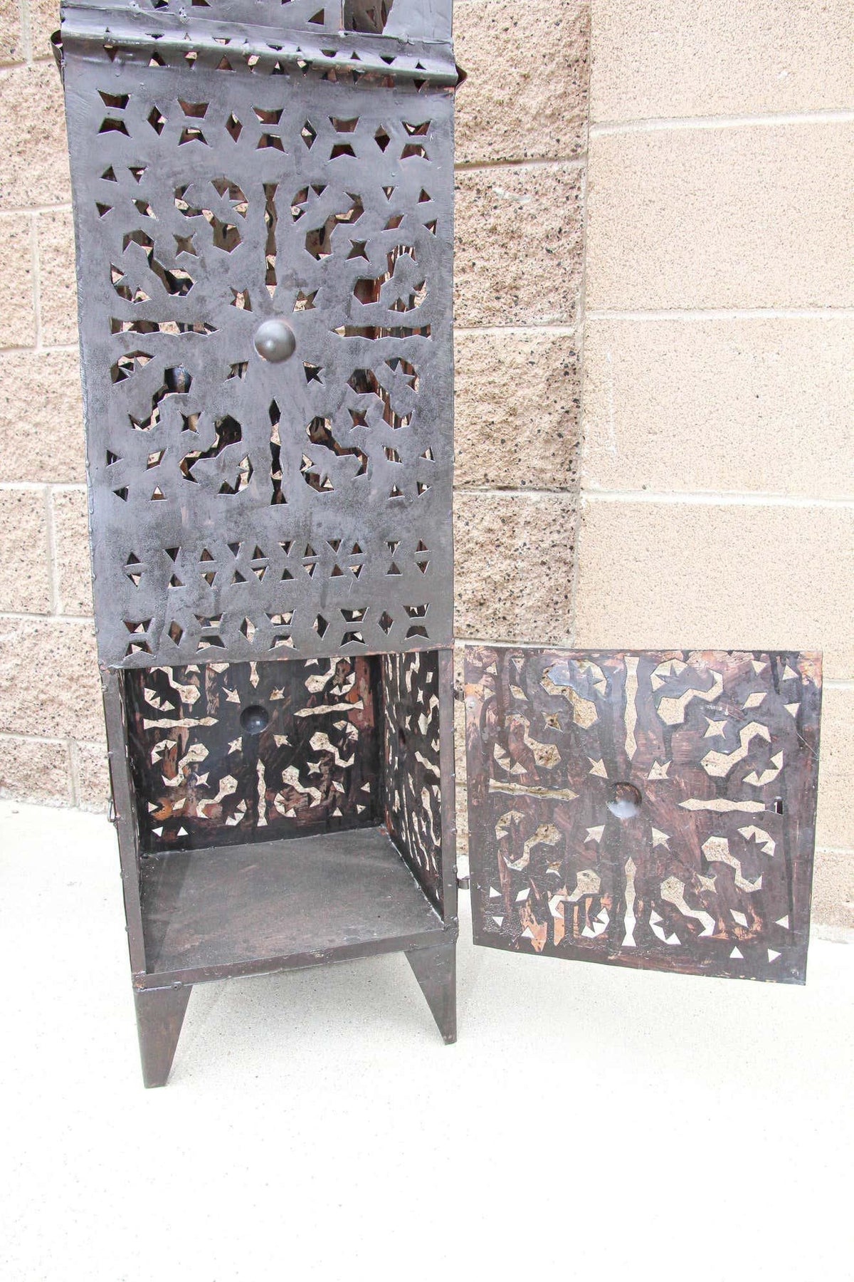 Large Outdoor Metal Moroccan Hurricane Candle Lantern