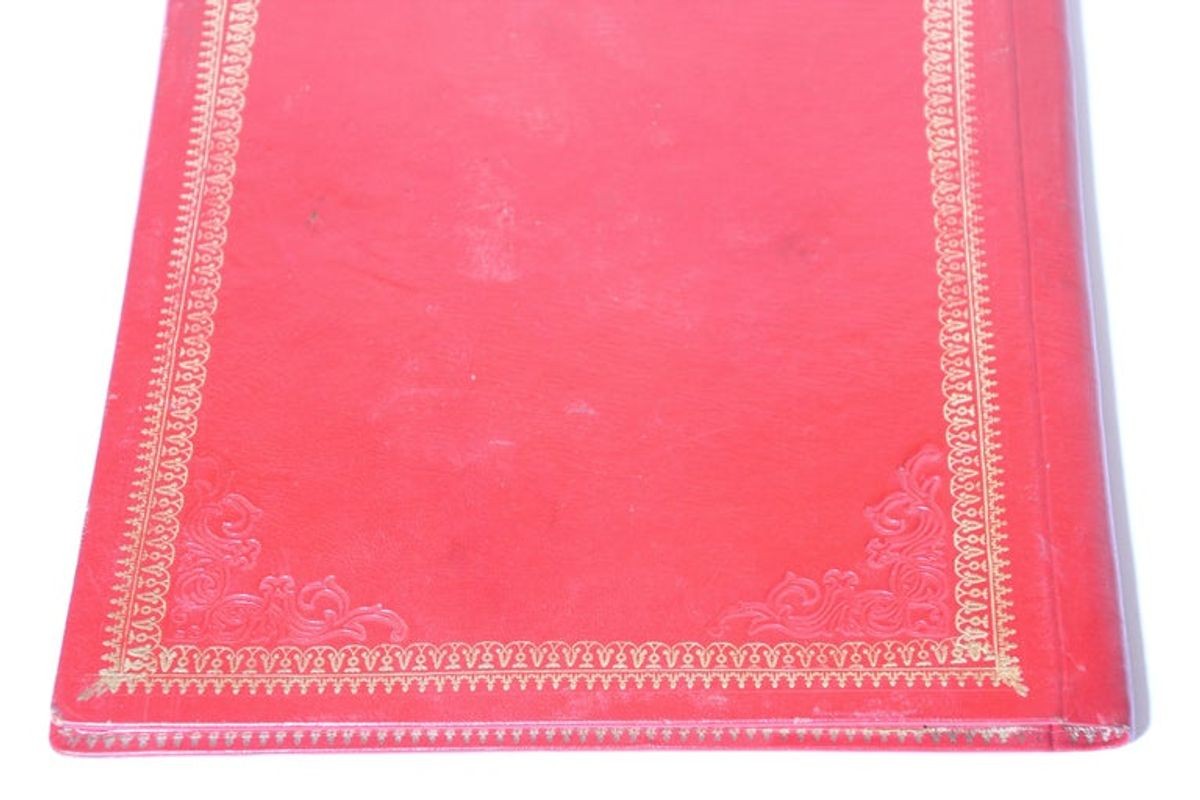 Vintage Moroccan Embossed Leather Padfolio