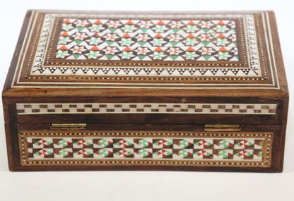 1940s Antique Fine Micro Mosaic Moorish Inlaid Decorative Box
