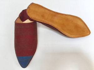 Moroccan Silk Slippers Burgundy