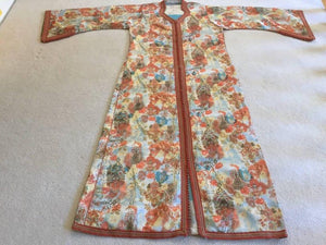 Moroccan Caftan Floral Brocade Multicolored Embroidered Kaftan 1970s
