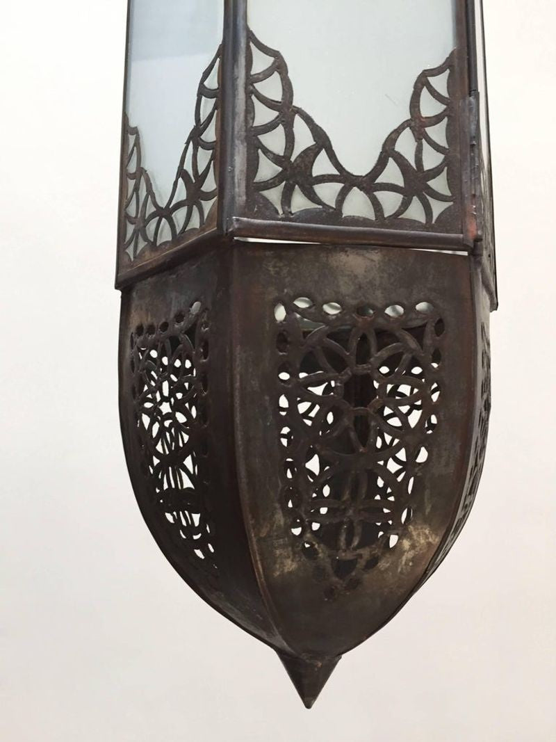 Handcrafted Moroccan Moorish Milky Glass Pendant Light