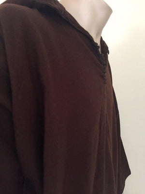 Moroccan Gentleman Hooded Brown Wool Djellaba