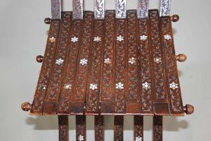Moorish 19th Century Middle Eastern Inlaid Folding Chair