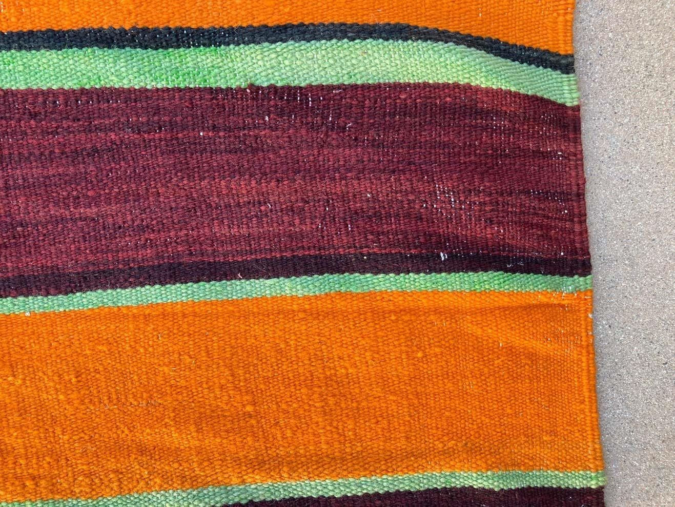 1960s Moroccan Vintage Flat-Weave Berber Rug