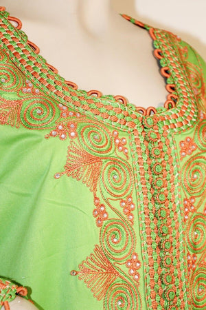 Moroccan Kaftan in Kelly Green