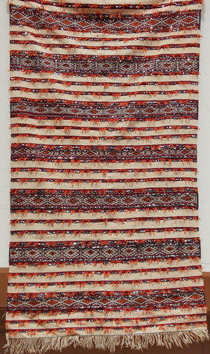 1960s Moroccan Tribal Wedding Rug with Sequins North Africa, Handira