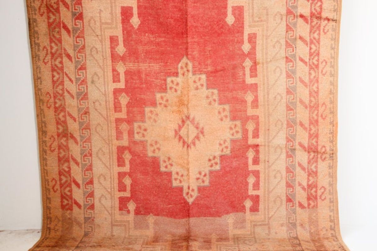 Vintage Moroccan Berber Tribal Rug, Handwoven Wool & Goat Hair, 1960s