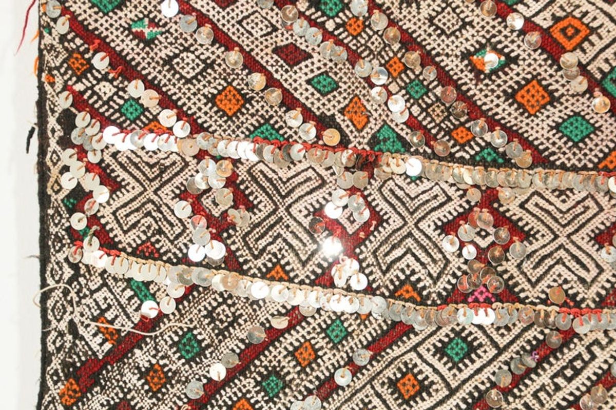 1950s Authentic Moroccan African Tuareg Wedding Runner Rug 15.5 ft long