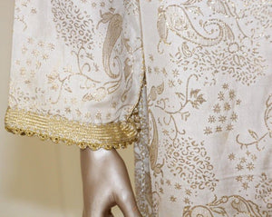 Moroccan Vintage Kaftan Gentleman Silver and Gold Caftan, circa 1970