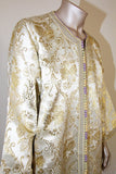 Moroccan Vintage Kaftan Gentleman Damask Gold Caftan, circa 1970