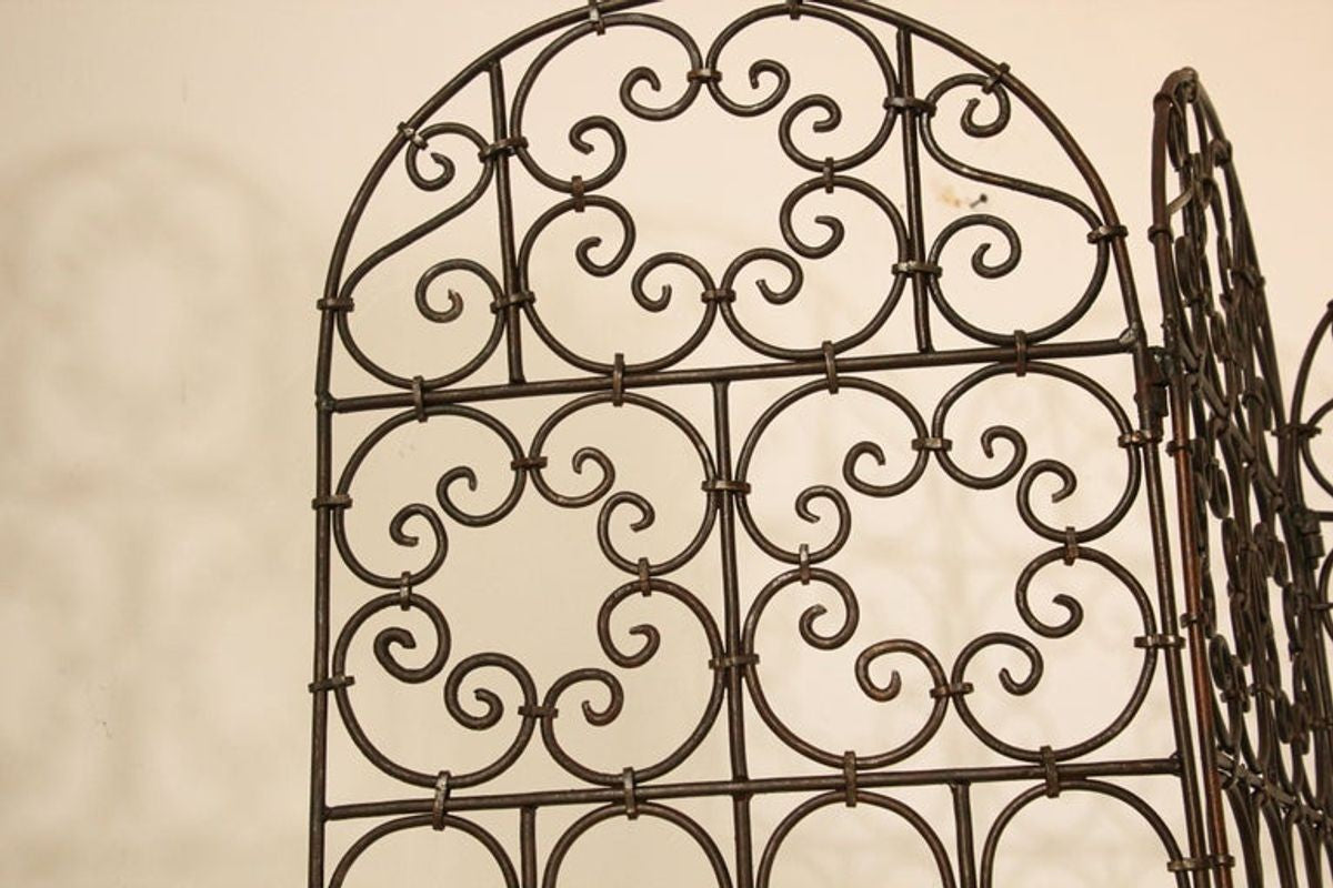 Hand Forged Iron Moorish Folding Screen