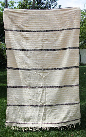 Vintage Tribal Moroccan Textile Handcrafted Wedding Blanket Throw with Sequins