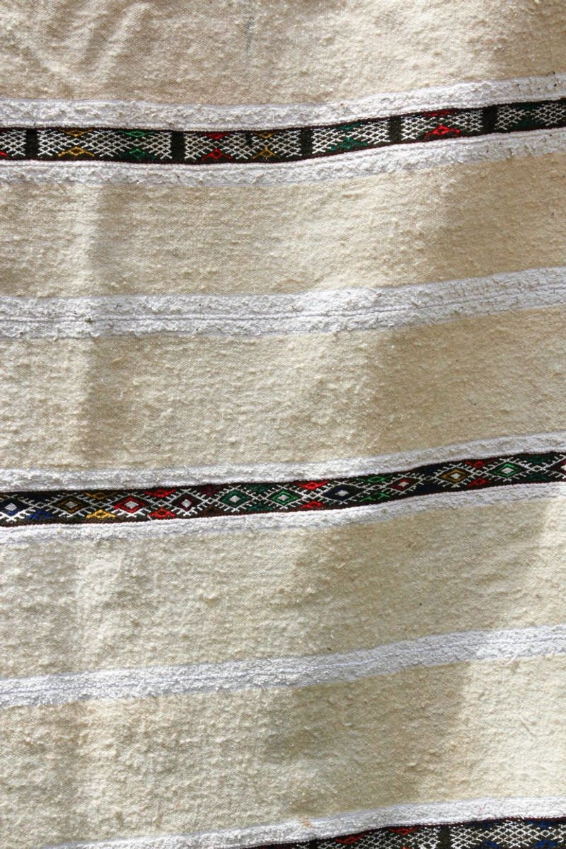 1960s Vintage Authentic Moroccan Wedding Blanket Throw with Sequins