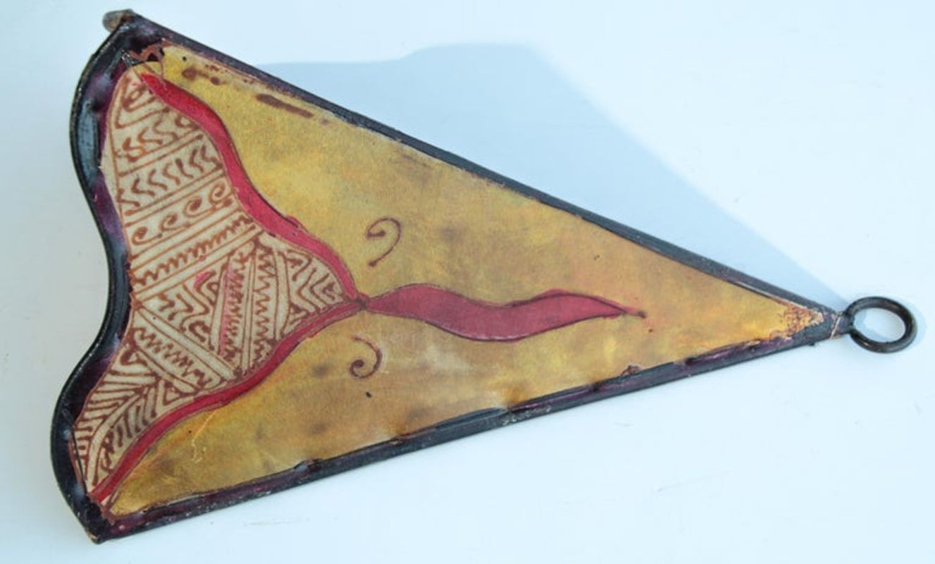 Vintage North African Art Wall Sconce Parchment