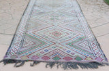1960s Vintage Zemmour Moroccan Berber Rug Runner