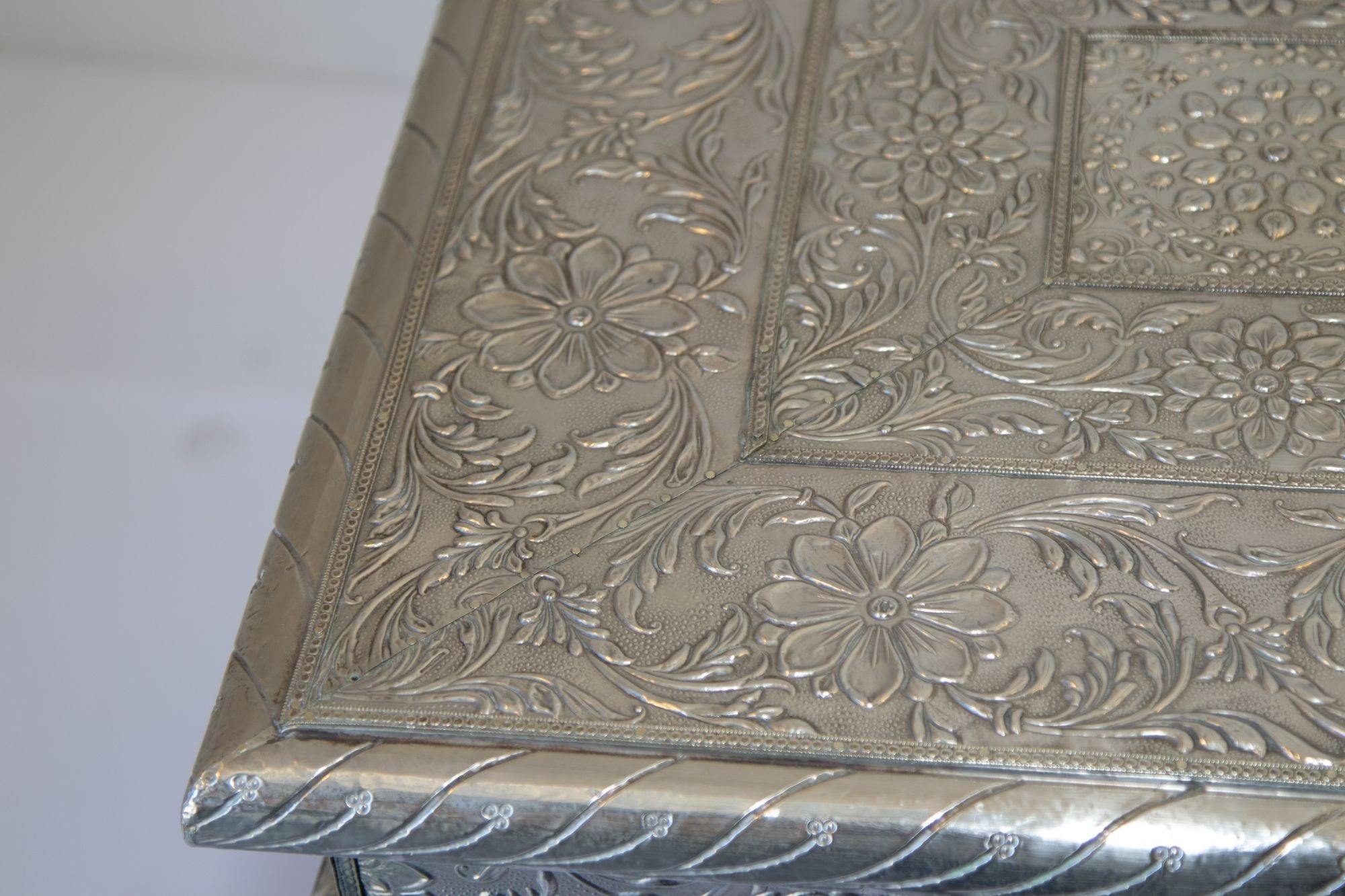 1950 Anglo-Indian Silver Wrapped Clad Side Low Table