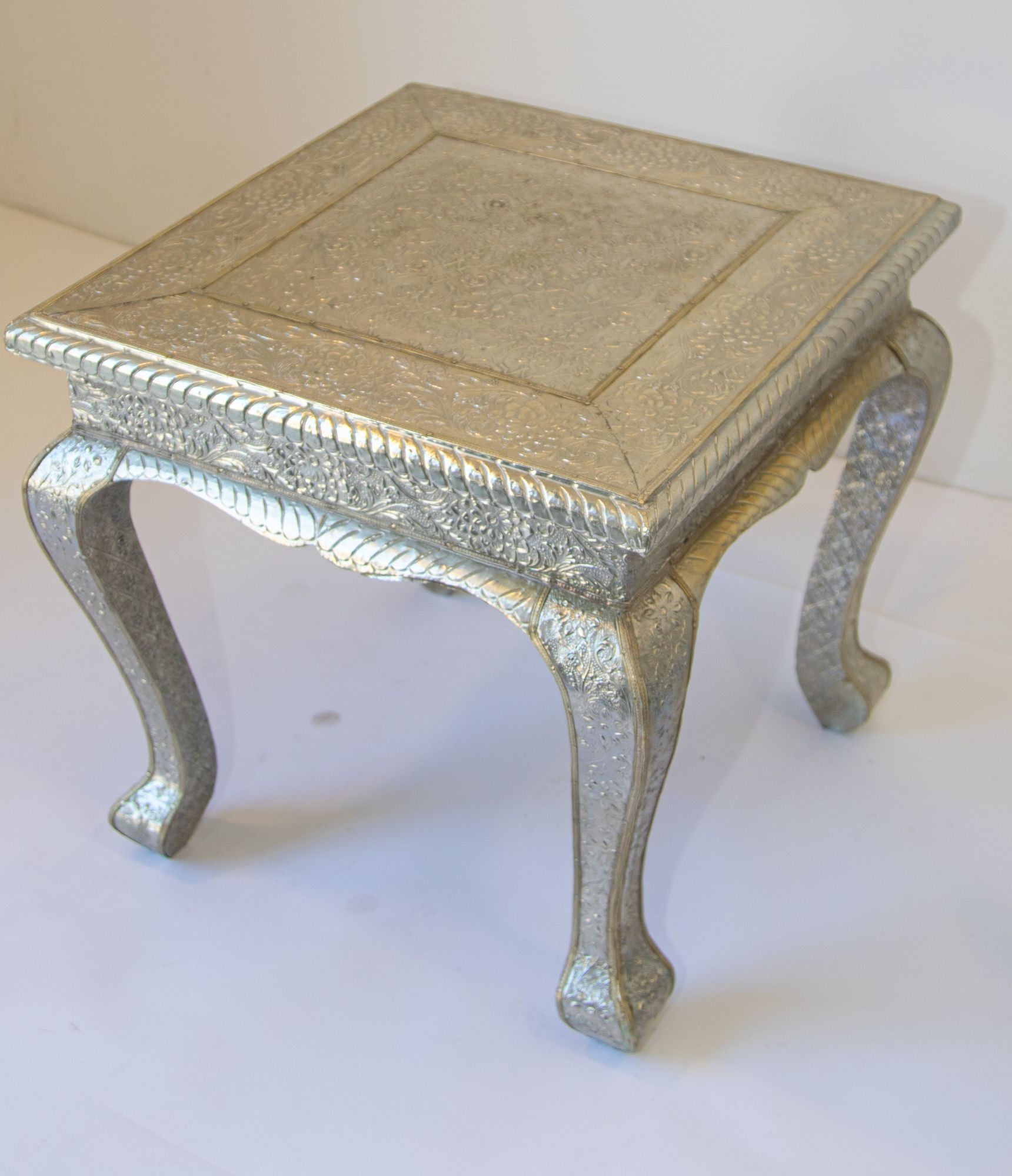 vintage silver side table