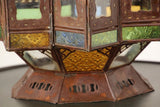 Moroccan Moorish Multi-Color Glass Lantern in Star Shape