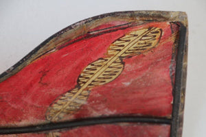 Tribal Art African Parchment Wall Sconce Red
