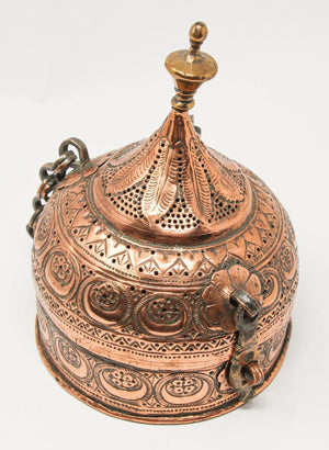 Rajasthani Mughal Decorative Copper Lidded Betel Spice Pandan Caddy Box