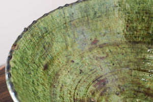 Moroccan Berber Tamgroute Terracotta Green Glazed Bowl