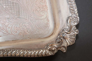 Vintage Large Silver Plate Tray George IV English Style