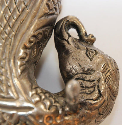 Mughal Indian Raj Style Elephant Shape Silver Ashtray