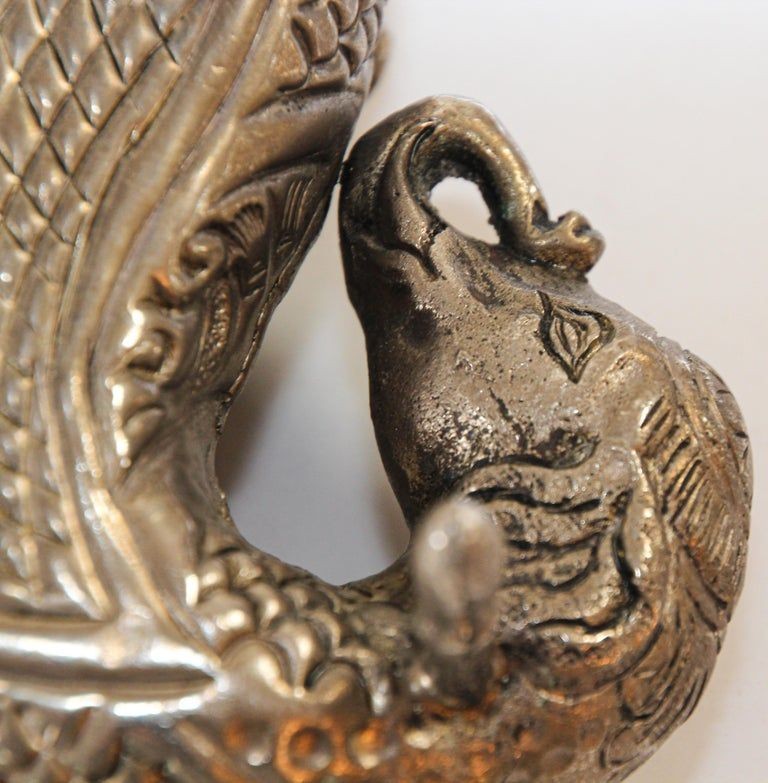 Mughal Indian Raj Style Elephant Shape Silver Ashtray