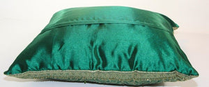 Green Moorish Pillow Embellished with Sequins and Beads