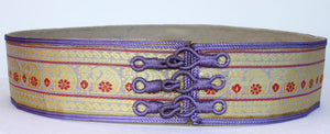 Vintage Belt for Moroccan Caftan Gold and Purple Silk Fabric