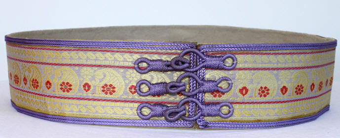 Vintage Belt for Moroccan Caftan Gold and Purple Silk Fabric