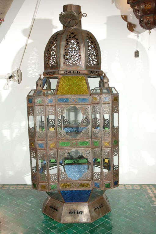 Moroccan Vintage Moorish Glass Lantern from Marrakech – view 2