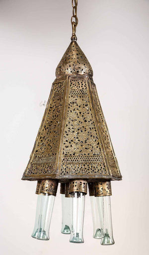 Antique Moorish Brass Turkish Palace Pendant
