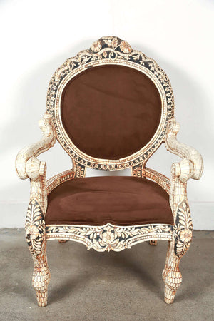Bone Inlaid Anglo-Indian Armchair