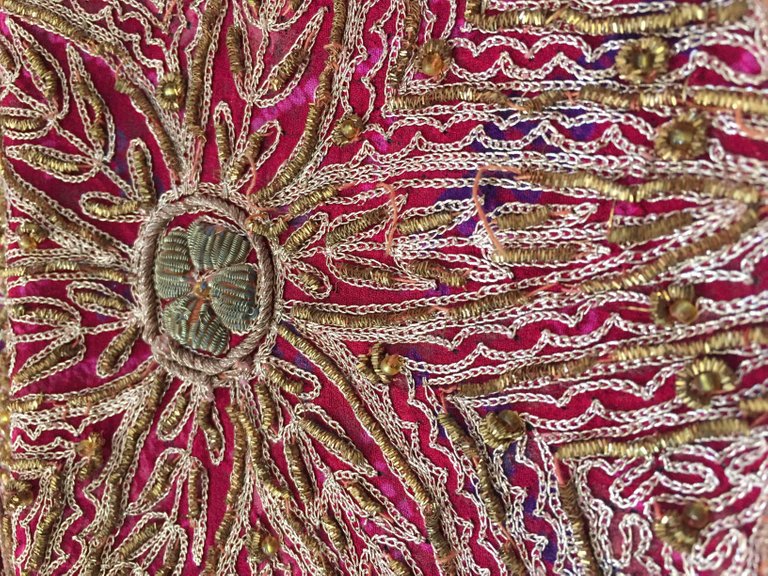 Mughal Hand Embroidered Metal Threaded Tapestry from Rajasthan, India