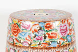 Japanese Pink Ceramic Garden Seat with Lucky Coins
